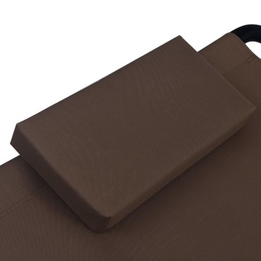 vidaXL Ξαπλώστρα - Κρεβάτι Κήπου Καφέ 200x90cm από Ατσάλι