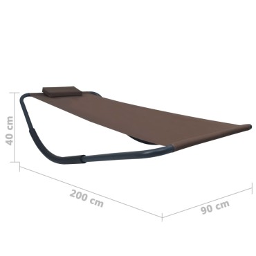 vidaXL Ξαπλώστρα - Κρεβάτι Κήπου Καφέ 200x90cm από Ατσάλι