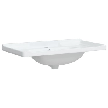 vidaXL Νιπτήρας Μπάνιου Ορθογώνιος Λευκός 91,5x48x23 εκ. Κεραμικός
