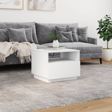 vidaXL Τραπεζάκι Σαλονιού με Φώτα LED Λευκό 50x49x40cm 1 τεμ.