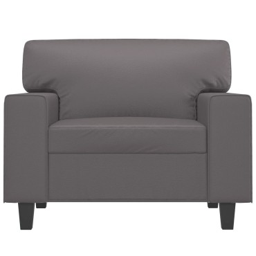 vidaXL Πολυθρόνα Γκρι Συνθετικό δέρμα 94x77x80cm 1 τεμ. Γωνιακός