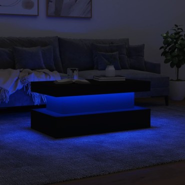 vidaXL Τραπεζάκι Σαλονιού με LED Λευκό 90x50x40cm 1 τεμ.