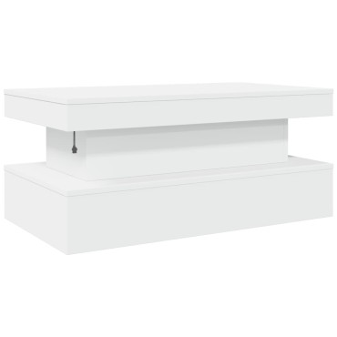 vidaXL Τραπεζάκι Σαλονιού με LED Λευκό 90x50x40cm 1 τεμ.