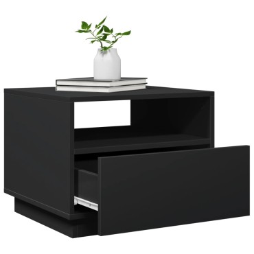 vidaXL Τραπεζάκι Σαλονιού με Φώτα LED Μαύρο 50x49x40cm 1 τεμ.