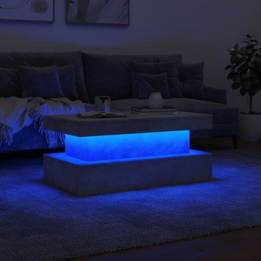 vidaXL Τραπεζάκι Σαλονιού με LED Γκρι Σκυροδέματος 90x50x40cm 1 τεμ.