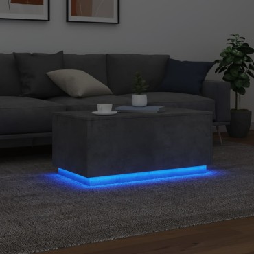 vidaXL Τραπεζάκι Σαλονιού με LED Γκρι Σκυροδέματος 90x50x40cm 1 τεμ.