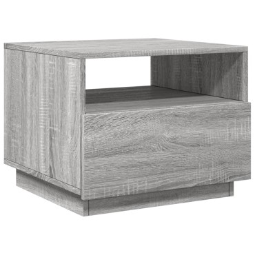 vidaXL Τραπεζάκι Σαλονιού με Φώτα LED Γκρι Sonoma 50x49x40cm 1 τεμ.
