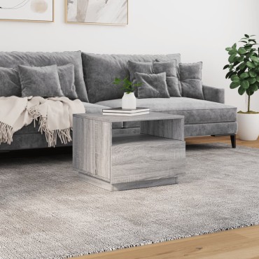 vidaXL Τραπεζάκι Σαλονιού με Φώτα LED Γκρι Sonoma 50x49x40cm 1 τεμ.