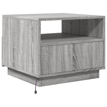 vidaXL Τραπεζάκι Σαλονιού με Φώτα LED Γκρι Sonoma 50x49x40cm 1 τεμ.