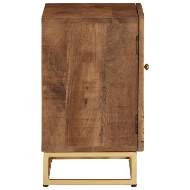 vidaXL Κομοδίνο 40x30x50cm από Μασίφ Ξύλο Μάνγκο και Σίδερο