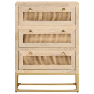 vidaXL Συρταριέρα 55x30x76cm από Μασίφ Ξύλο Μάνγκο & Σίδηρο 1 τεμ.