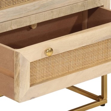 vidaXL Συρταριέρα 55x30x76cm από Μασίφ Ξύλο Μάνγκο & Σίδηρο 1 τεμ.