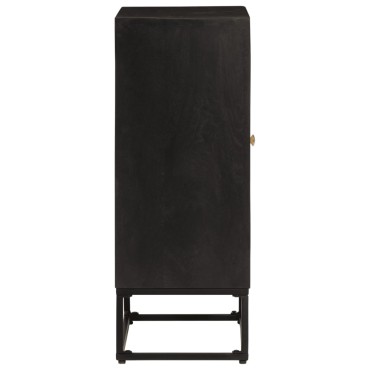 vidaXL Ντουλάπι Μαύρο 55x30x76cm από Μασίφ Ξύλο Μάνγκο και Σίδηρο 1 τεμ.