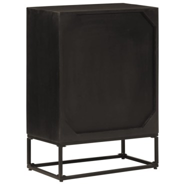 vidaXL Ντουλάπι Μαύρο 55x30x76cm από Μασίφ Ξύλο Μάνγκο και Σίδηρο 1 τεμ.