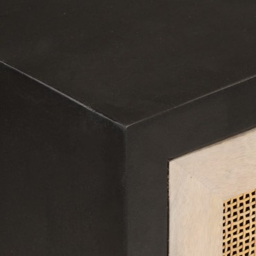 vidaXL Ντουλάπι Μαύρο 55x30x76cm από Μασίφ Ξύλο Μάνγκο και Σίδηρο 1 τεμ.