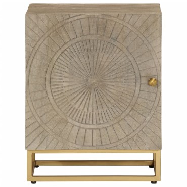 vidaXL Κομοδίνο 40x30x50cm από Μασίφ Ξύλο Μάνγκο και Σίδηρο 1 τεμ.