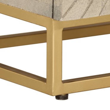 vidaXL Κομοδίνο 40x30x50cm από Μασίφ Ξύλο Μάνγκο και Σίδηρο 1 τεμ.