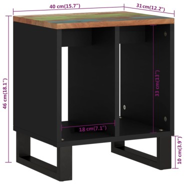 vidaXL Βοηθητικό Τραπέζι 40x31x46cm Μασίφ Ανακυκλ. & Επεξ. Ξύλο 1 τεμ.