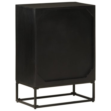vidaXL Ντουλάπι Μαύρο 55x30x76cm από Μασίφ Ξύλο Μάνγκο και Σίδηρο 1 τεμ.