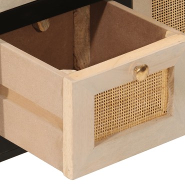 vidaXL Ντουλάπι Μαύρο 55x30x76cm από Μασίφ Ξύλο Μάνγκο και Σίδηρο 1 τεμ.
