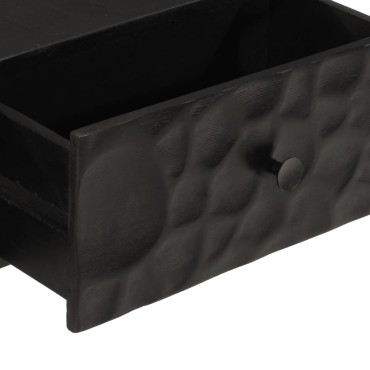 vidaXL Τραπέζι Κονσόλα Μαύρο 90x30x76cm από Μασίφ Ξύλο Μάνγκο/Σίδηρο