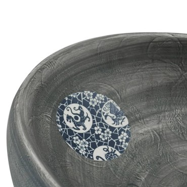 vidaXL Νιπτήρας Οβάλ Γκρι 59 x 40 x 15 εκ. Κεραμικός
