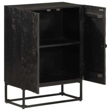 vidaXL Ντουλάπι Μαύρο 55x30x76cm από Μασίφ Ξύλο Μάνγκο και Σίδηρο 1 τεμ.