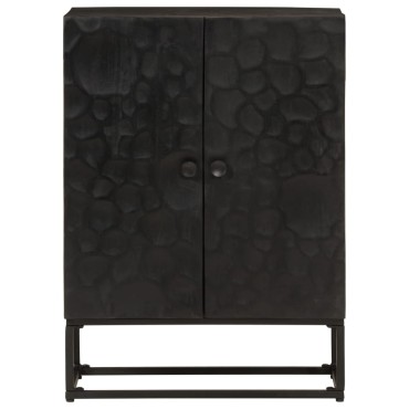 vidaXL Ντουλάπι Μαύρο 55x30x76cm από Μασίφ Ξύλο Μάνγκο και Σίδηρο 1 τεμ.