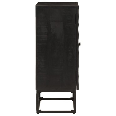 vidaXL Ντουλάπι Μαύρο 55x30x76cm από Μασίφ Ξύλο Μάνγκο και Σίδηρο 1 τεμ.