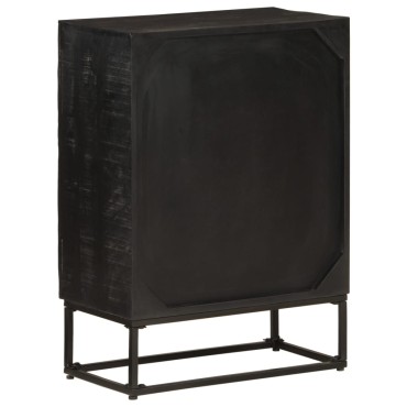 vidaXL Ντουλάπι Μαύρο 55x30x76cm από Μασίφ Ξύλο Μάνγκο και Σίδηρο 1 τεμ.