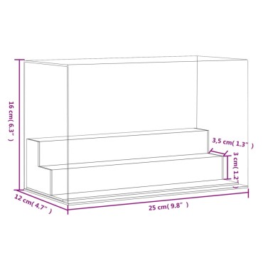 vidaXL Κουτί Βιτρίνα Διάφανο 25 x 12 x 16 εκ. Ακρυλικό