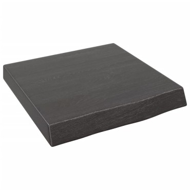 vidaXL Ράφι Τοίχου Σκούρο Καφέ 40x40x(2-6)cm Επεξ. Μασίφ Ξύλο Δρυός 1 τεμ.