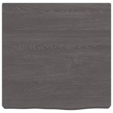 vidaXL Ράφι Τοίχου Σκούρο Καφέ 40x40x(2-6)cm Επεξ. Μασίφ Ξύλο Δρυός 1 τεμ.