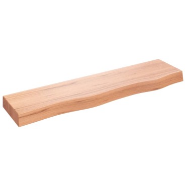 vidaXL Ράφι Τοίχου Ανοιχτό Καφέ 80x20x6cm Επεξεργ. Μασίφ Ξύλο Δρυός 1 τεμ.