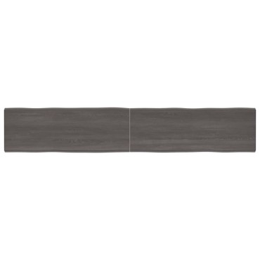 vidaXL Επιφ Τραπεζιού Αν Καφέ 220x40x(2-6)cm Ακατέργ. Μασίφ Ξύλο Δρυός 1 τεμ.