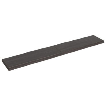 vidaXL Επιφ Τραπεζιού Αν Καφέ 220x40x(2-6)cm Ακατέργ. Μασίφ Ξύλο Δρυός 1 τεμ.