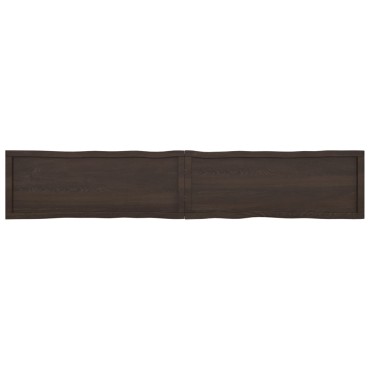 vidaXL Επιφ Τραπεζιού Αν Καφέ 220x40x(2-6)cm Ακατέργ. Μασίφ Ξύλο Δρυός 1 τεμ.