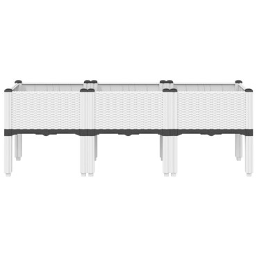 vidaXL Ζαρντινιέρα Κήπου με Πόδια Λευκή 120x40x42 εκ. Πολυπροπυλένιο