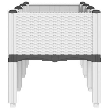 vidaXL Ζαρντινιέρα Κήπου με Πόδια Λευκή 120x40x42 εκ. Πολυπροπυλένιο