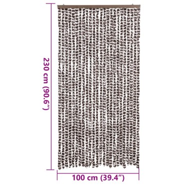 vidaXL Σήτα Εντόμων Καφέ και Λευκό 100 x 230 εκ. από Σενίλ