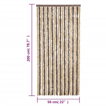 vidaXL Σήτα Εντόμων Σκούρο Καφέ / Μπεζ 56 x 200 εκ. από Σενίλ