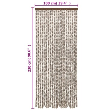 vidaXL Σήτα Εντόμων Taupe / Λευκό 100 x 230 εκ. από Σενίλ
