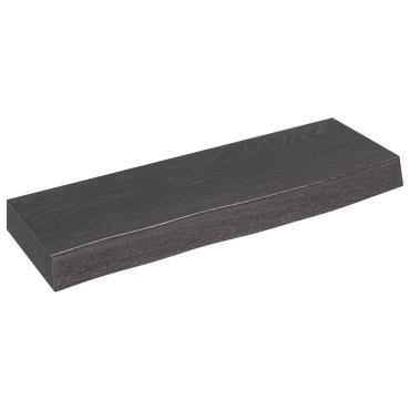 vidaXL Ράφι Τοίχου Σκούρο Καφέ 60x20x6cm Επεξεργ. Μασίφ Ξύλο Δρυός 1 τεμ.