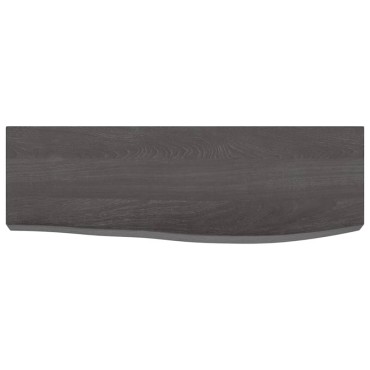 vidaXL Ράφι Τοίχου Σκούρο Καφέ 60x20x6cm Επεξεργ. Μασίφ Ξύλο Δρυός 1 τεμ.