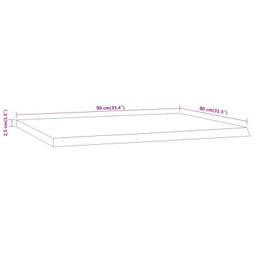 vidaXL Επιφάνεια Γραφείου Ορθογώνια 90x80x2,5cm Μασίφ Ξύλο Ακακίας