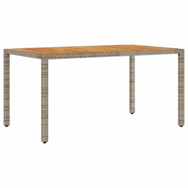 vidaXL Τραπέζι Κήπου Επιφάνεια Ακακίας Γκρι 150x90x75cm Συνθ. Ρατάν 1 τεμ.