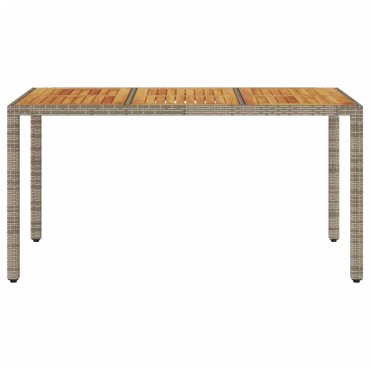 vidaXL Τραπέζι Κήπου Επιφάνεια Ακακίας Γκρι 150x90x75cm Συνθ. Ρατάν 1 τεμ.