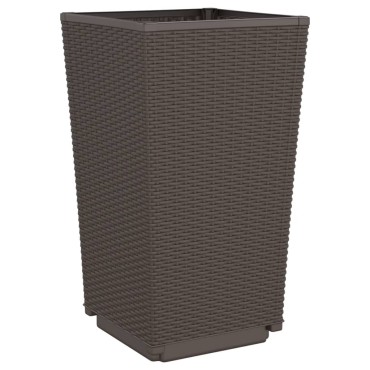 vidaXL Ζαρντινιέρες Κήπου 4 τεμ. Καφέ 32,5x32,5x57 εκ. Πολυπροπυλένιο