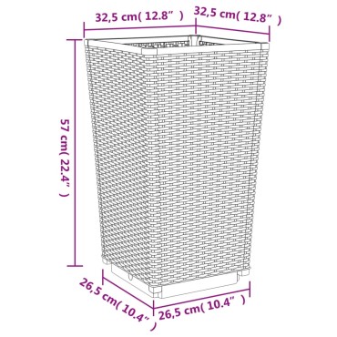 vidaXL Ζαρντινιέρες Κήπου 4 τεμ. Καφέ 32,5x32,5x57 εκ. Πολυπροπυλένιο
