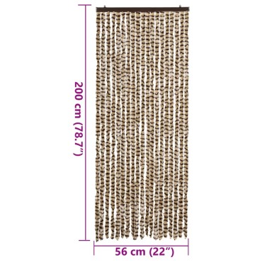 vidaXL Σήτα Εντόμων Μπεζ/ Καφέ 56x200 εκ. από Σενίλ